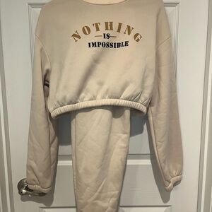 SHEIN Cream Fleece Sweatshirt